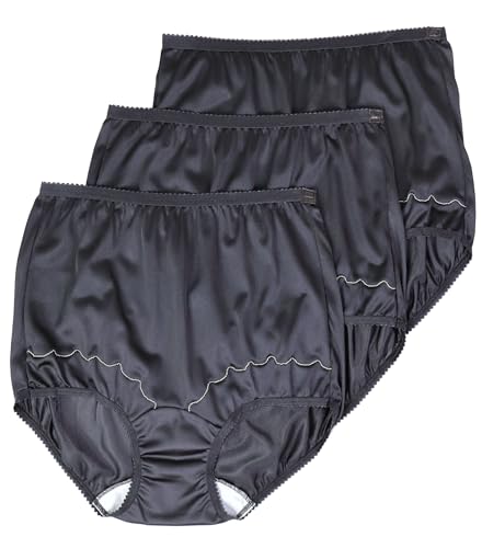 Image of Dixie Belle Women's Underwear Nylon Brief High Waist Scallop Trim 3-Pack 719