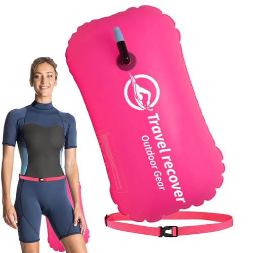 Open Water Swimming - Bolsa de natación inflable de PVC, equipo de seguridad aérea individual | Plataforma flotante compacta con cinturón ajustable, entrenamiento de piscina duradero para adultos