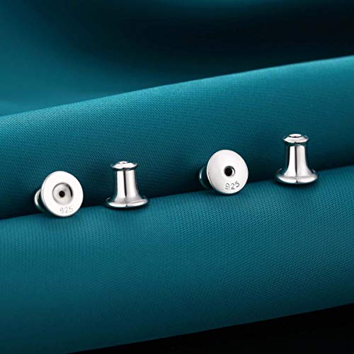 Catinee 2 Pairs Screw On Earring Backs,925 Sterling Silver Earring Backs For Studs Secure,Hypoallergenic Earring Backs Can Be Safely Locking Earring Backs For Studs #TOP4