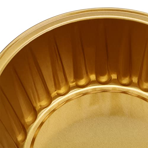 Manchap 100 Pack 4Oz Aluminum Foil Cups With Lids, 125Ml Disposable Pie Tins, Round Cupcake Baking Cup For Home, Party, Wedding, Christmas #TOP2
