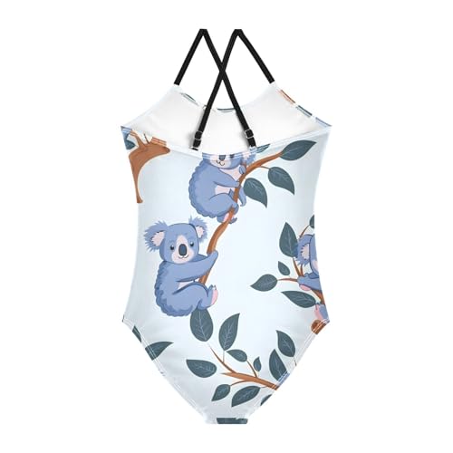 Bolaz Girls Swimsuits One-Piece Bathing Suits Multicolor Kids Sport Summer Beach Swimwear for 3-10 Years Old-Cartoon Little Koalas2