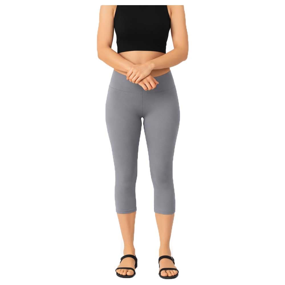 brand flex Womens Casual Solid Plain 3/4th Capri for Girls Grey Pack of 1-picture-18