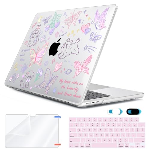 HOHAIYOO Compatible with MacBook Air 15 inch Case 2026 2025-2023 Release M5 A3448 M4 A3241 M3 A3114 M2 A2941 with Retina Display, Hard Shell Case&Keyboard Cover&Webcam Cover&Screen Film, Cute Puppy by HOHAIYOO - Used condition - US$17.63