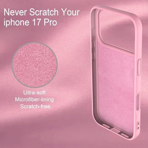 Image of Back Cover Compatible with iPhone 17 Pro Max Case Liquid Silicone Full Protection Shock Proof Back Cover for iPhone 17 Pro Max (Pink)