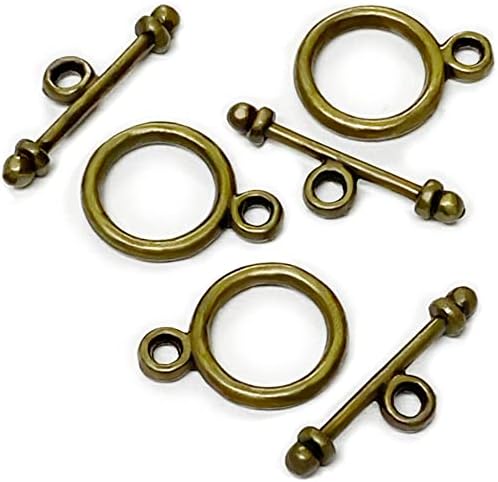 Heather's cf Bronze Jewelry Clasps Brass Toggle Clasp Bulk Toggle Clasps for Necklace Making 130 Set