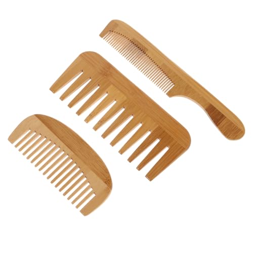 Abaodam 3個 楠竹ヘアコーム点 ポータブル理髪店用木製櫛 髪の絡まり防止と頭皮刺激用 メンズ レディース兼用家用ヘアブラシ