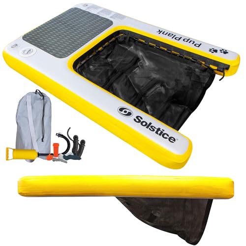 SOLSTICE Inflatable Pup Plank, Dog Water Ramp for Boats and Docks, XL, 200 lb Capacity - Floating Platform for Pets for Lake, River, Beach & Swimming Pool, Includes Pump, Patent-Protected Design