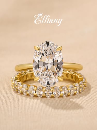 3.5ct Elongated Oval Cut Wedding Ring Set,Solitaire Engagement Ring with Oval Eternity Band,925 Sterling Silver Bridal Ring Set2