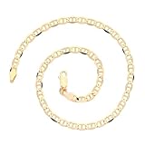 Old English Jewellers 9ct Yellow Gold on Sterling Silver 925 Anchor Mariner Ankle Bracelet Anklet 10.5 inch 4MM Wide