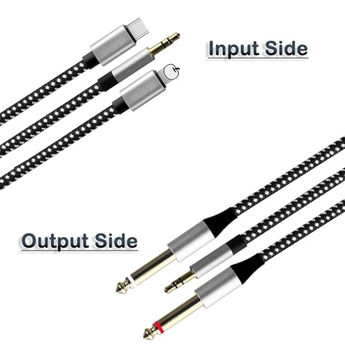 Cable Auxiliar 3.5mm a 6.35mm USB-C 2m con DAC Hi-Fi miniatura 2