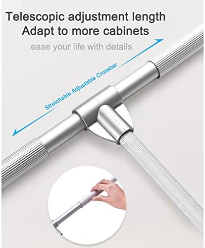 Adjustable Pull-Down Wardrobe Rail - Side-Mounted Closet Rod 21-47 Inch, Retractable Cabinet Hanger Lift System, Silver Storage Organizer (550-660mm)