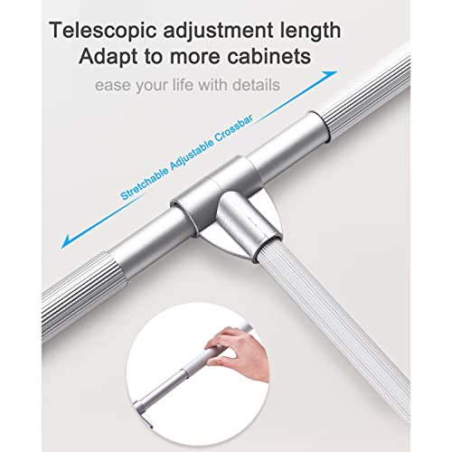 Tringle de penderie alu extensible 600-830 mm pour dressing