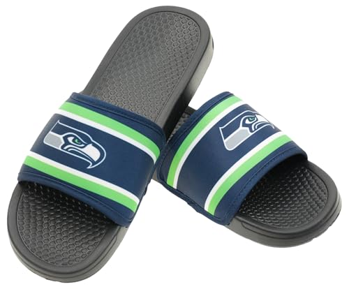 Image of FOCO NFL Team Printed Slide Sandals - Officially Licensed Football Fan Footwear for Comfort & Style