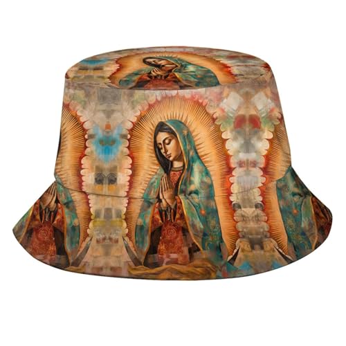 Our Lady of Guadalupe Bucket Hat - Stylish Look, Lightweight and Breathable Trendy Essential for All Occasions, Unisex Black