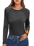 Crewhpo Camiseta Interior Térmica Mujer Manga Larg...: Material de Calidad: Camiseta termica para mujer están hechas de 89 % poliéster y 11 % elastano, suave y cómodo. Tejido ligero y cálido proporciona un tacto agradable y calidez en climas fríos. El tejido elástico se adapta fácilmente a todo tipo de c...