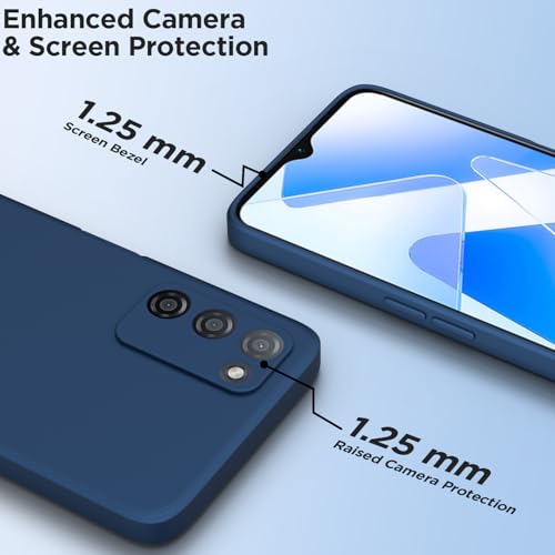 Image of Outlouders Back Cover for Oppo A55 | Camera Protection | Durable Soft Matte Silicone Bumper Case (Blue)