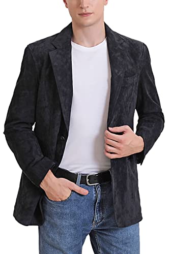 BGSD Men Grant 2-Button Leather Blazer Sport Coat Jacket (Also available in Big and Tall and Short)
