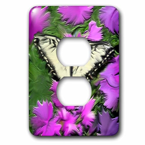 Papillon 2 prises plaque murale décorative double interrupteur 3dRose