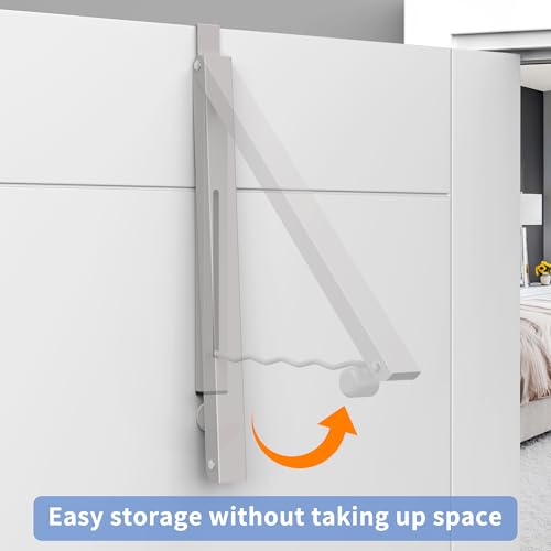 Image of Hleelomi Clothes Drying Rack for Laundry Room Organization,Foldable Over The Door Drying Racks for Saving Space, Warm Gray 1 Pack