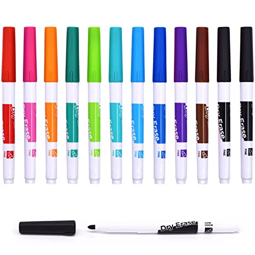 TWOHANDS Whiteboard Marker,Whiteboard Stifte,Trocken Abwischbar,Geruchsarm,Feine Spitze,12 Stück,20475 Cover