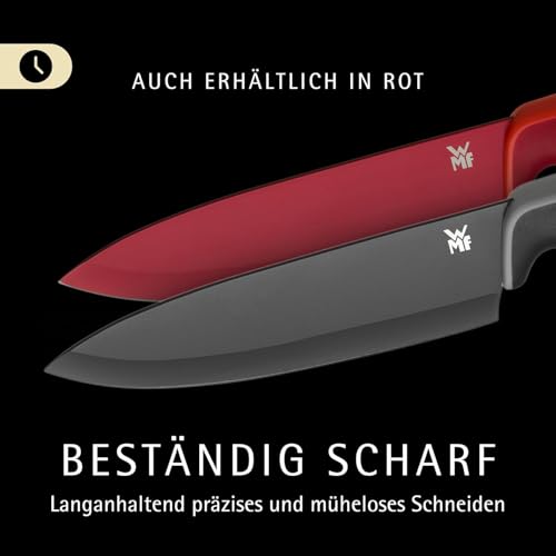 WMF Touch Messerset 2-teilig – scharfes Küchenmesser-Set aus Spezialklingenstahl, antihaftbeschichtet und ergonomisch geformt, mit Schutzhüllen, bestehend aus Kochmesser und Gemüsemesser, rot 4