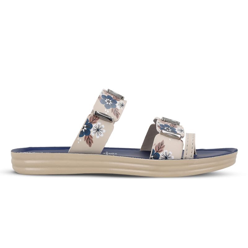 Image of WALKAROO Flat Sandals For Women|Soft Cushion Footbed, Lightweight PU Sole & Slip-On Sandals|WLR74018