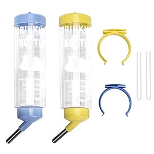 2PCS 8.45 oz No Drip Small Animal Water Bottle, Cage Water Bottles for Small Pet/Bunny/Ferret/Hamster/Guinea Pig/Rabbit
