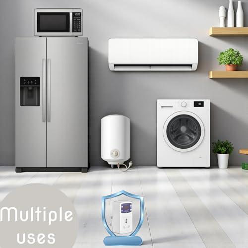 Image of ELEQUA 16 A Digital High, Low Voltage Cutoff /Protector /Safty (Adjustable Setting) Plug Socket,- 16AMP with Surge Protection Upto 4000 Volts,Made in India