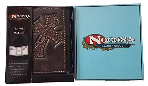 Custom Our Lady of Guadalupe Nocona Cross Leather Trifold Chocolate Wallet4