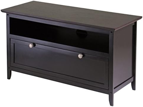 Ergode Wood Zuri TV Media Stand - Sleek Design, Fits up to 42" Flat-Panel TV, Ample Storage, Wire-Access Grommet, Espresso Finish.
