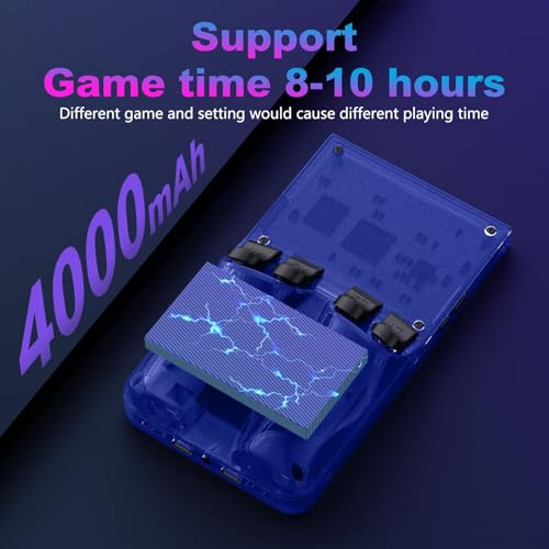 Image of Retro Handheld Game Console, R36MAX Portable Hand Held Open Source Linux System, 4.0 Inch 720x720 IPS Screen, Support 18,000+ Classic Game, 4000mAh Battery Retro Gaming Console (Blue 1GB)