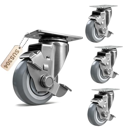 Chariots de service fluides avec les roulettes en acier inoxydable 304 anti-traces