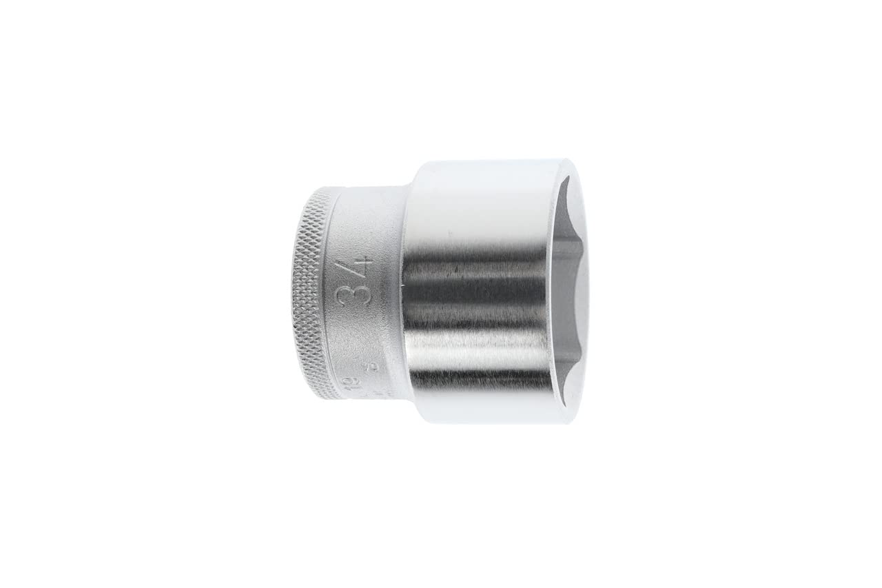 6-Kant-Steckschlüssel 1/2" – 34 Mm, Aus Chrom-Vanadium-Stahl | Für Starke Muttern | Hochglanz Verchromt