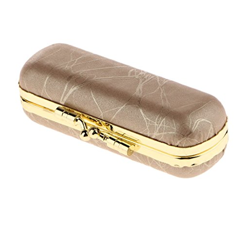 Inzopo Portarossetto da viaggio, Custodia per rossetto in pelle, Borsa organizer per cosmetici con specchio - oro, come descritto, Senza metallo