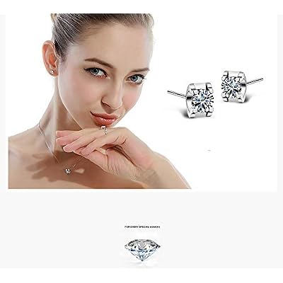 925 Sterling Silver Very Small Simulation Diamond Stud Earrings