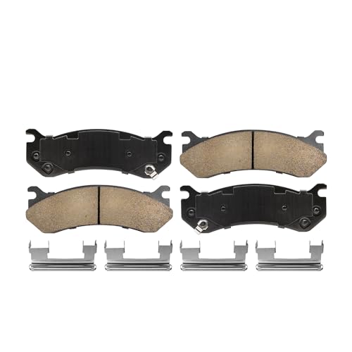 Image of Detroit Axle - Front 2pc Brake Pads for 1999-2006 Chevrolet Silverado 1500 GMC Sierra 1500, Yukon XL Suburban Express Savana 1500 2500 Tahoe Cadillac Escalade, Ceramic Brake Pads Replacement