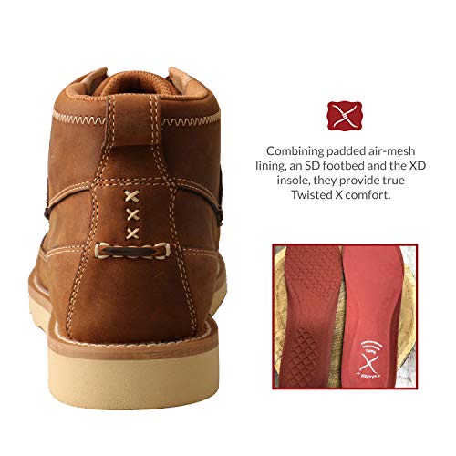 Twisted X Men's 4" Wedge Sole Boot, Woven Saddle/Oiled Saddle, 11(M) #TOP4