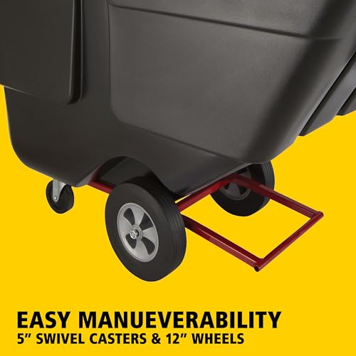 Image of Rubbermaid Commercial Products Tilt Dump Truck /Trash Cart /Garbage Collection /Recycling, 1 /2 Cubic Yard, Waste Collection, 1250 lbs capacity, Black, for Office /Warehouse /Facility Management