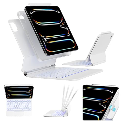 CNAIDUNR iPad Case with Keyboard for iPad Air 11" & iPad Pro 11",White - image 1