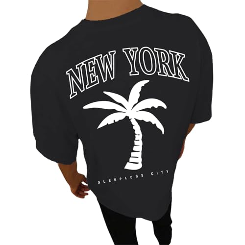 Camiseta para Hombre Deportiva Algodón Básico Talla Grande Suelto Informal Vintage Tops Manga Corta Casuales de Color Sólido Entrenamiento
