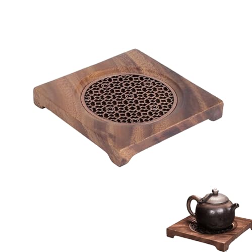 Agatige Sous-Verre en Bois pour La Cuisine, Dessous De Plat Carré en Noyer pour Théière, Trivets Résistant À La Chaleur pour Plats Chauds Théière