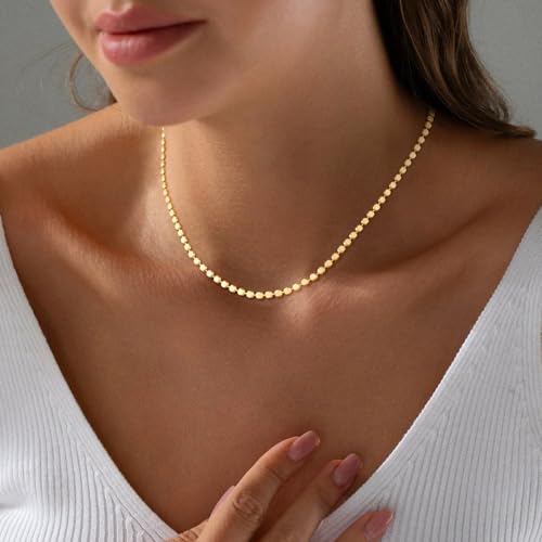 Hothty Gold Layered Charm Necklaces for Women, Dainty Stackable Simple Waterproof Choker Necklace Seashell Beach Gold Pearl Bead Necklaces Set Jewelry Gifts2