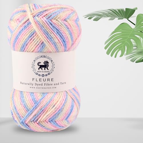 Image of Nestnhaven Acrowools Fleure Hand Knitting and Crochet Yarn. Pack of 1 Ball - 100gms. Shade no - NNHF (Multicolor25) | (500 Gm)