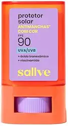 Sallve Protetor Solar Bastão Antimachas FPS 90 com Cor 2-15g
