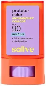 Sallve Protetor Solar Bastão Antimachas FPS 90 com Cor 3-15g