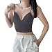 jieGorge Coppe Adesive Seno Camisole da Donna con costruito in Bra Shapewear Tank Tops per Le Donne Lace Camisole con Bra costruito Reggiseno Chiusura Frontale Sexy (Grey, One Size)