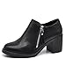 IF Fashion Scarpe da Donna Tacco Medio Grosso Zip Cerniera Pelle Sintetica 9421 Nero N.38