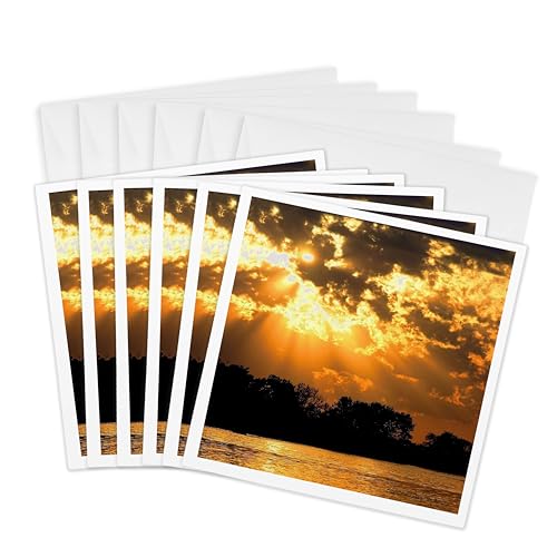 Carte de vœux Heavenly Sunset 3dRose format 6x15 cm pour vos messages