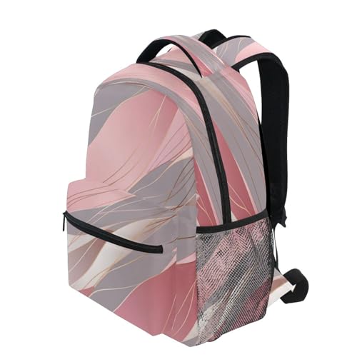 Sac à dos pour ordinateur portable or rose en texture robuste premium