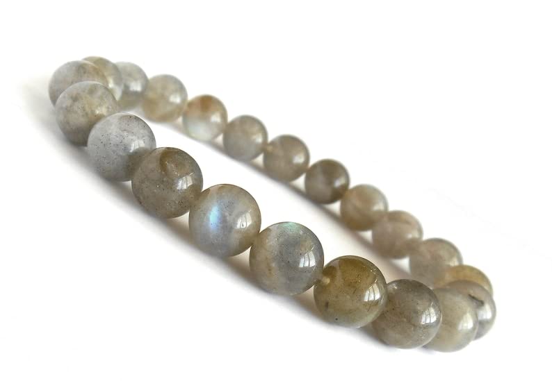 Bracelet en labradorite grise 8mm : le cadeau idéal de protection unisexe